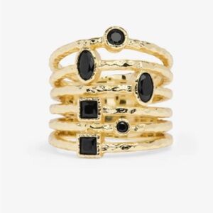 Melinda Maria MonRoe Stacked Black Diamondettes Ring
